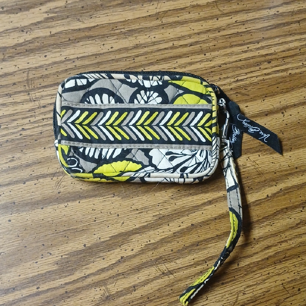 Vera Bradley Floral Wristlet in Green and Black